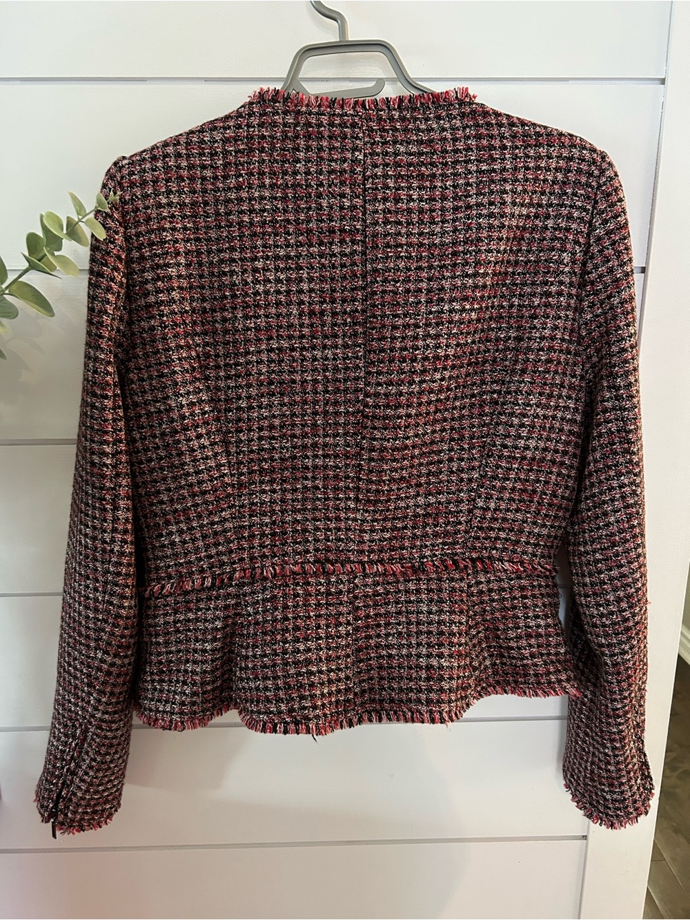 White House Black Market Tweed Fringe Jacket | Size 8 | - Picture 11 of 11